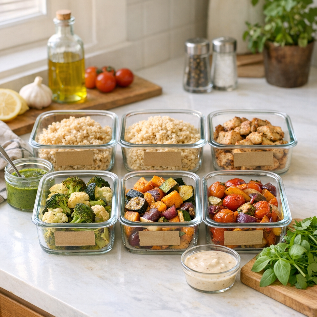 Le Batch Cooking débutant permet de préparer 5 dîners simples