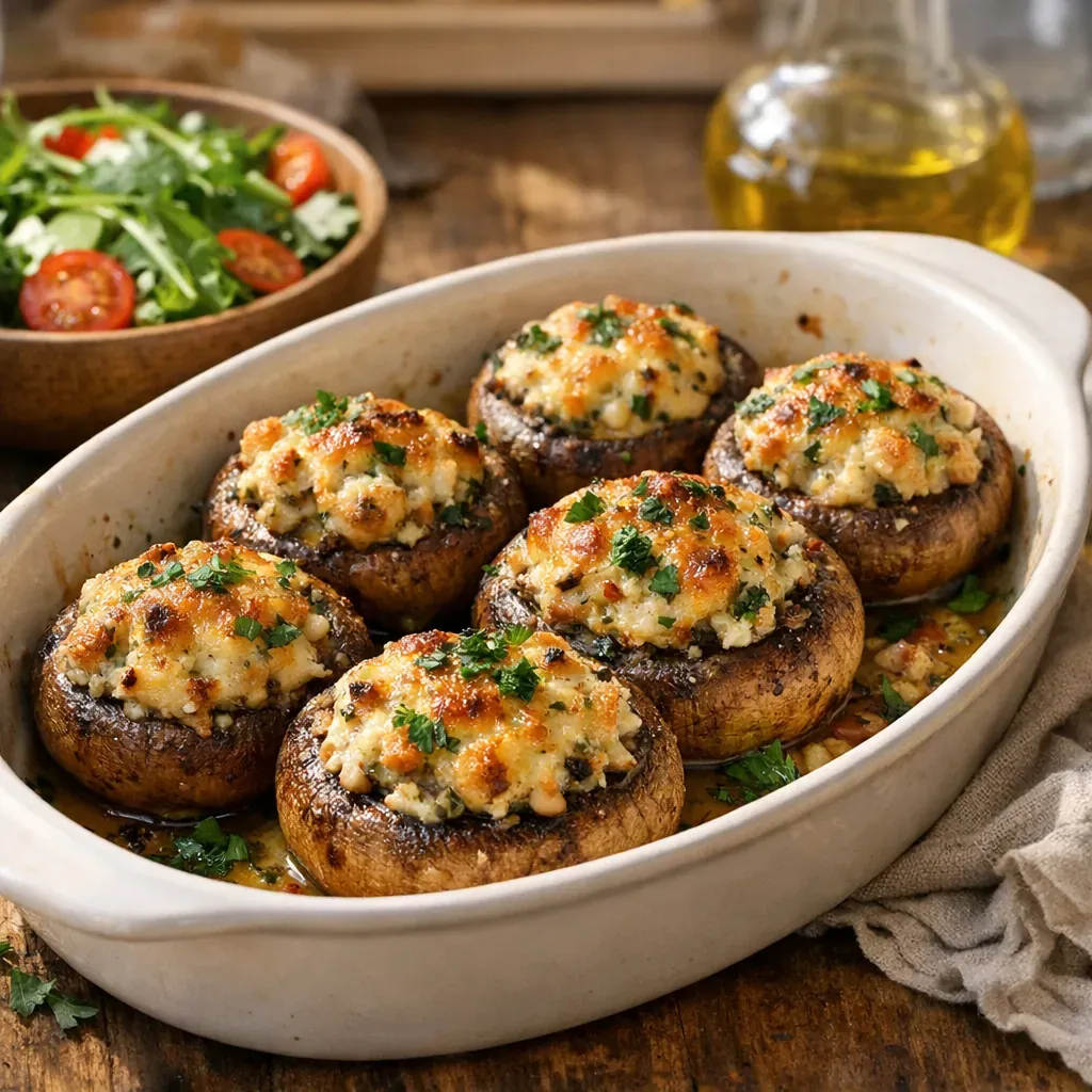 Les Champignons farcis : Recette au four et 4 farces testées