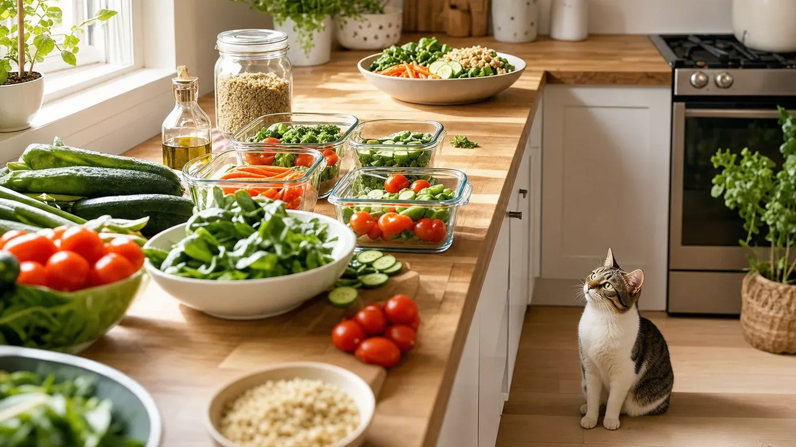 Manger sainement avec un chat à la maison