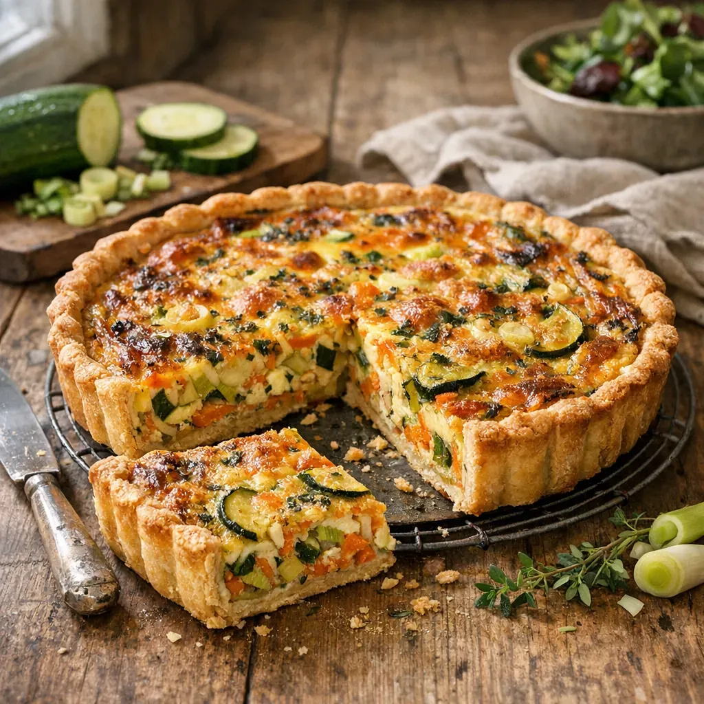 La Quiche aux légumes devient facile avec une pâte croustillante