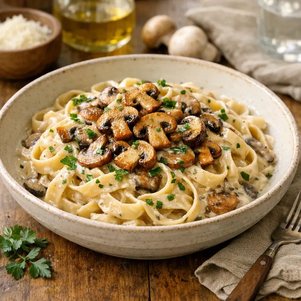 La Recette de Pâtes aux champignons : crémeuse et fiable