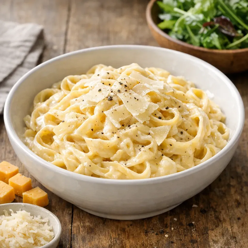 La Recette de Pâtes au fromage : sauce crémeuse en 20 min