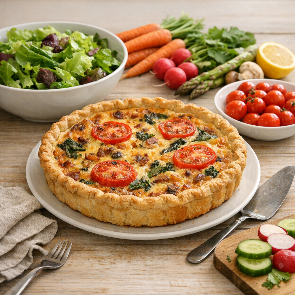 Une recette de repas équilibré simple se bâtit autour d’une quiche