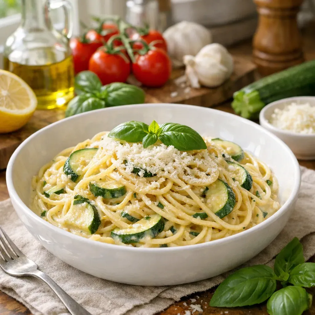 La Recette de Spaghetti aux courgettes reste simple et fondante