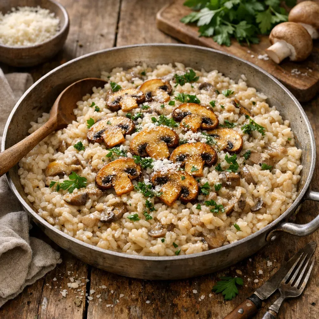 Le Riz aux champignons : la Recette facile et crémeuse