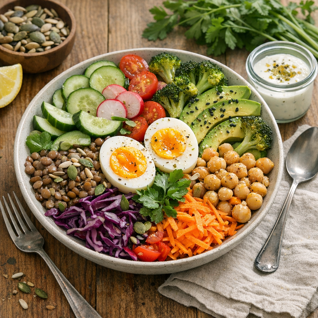 Comment composer une salade complète maison vraiment rassasiante